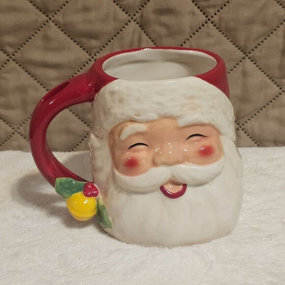 Cracker Barrel Jingle & Mingle Lori Siebert Christmas Santa Claus Mug NO SPOON - Picture 3 of 10